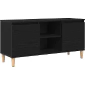 vidaXL Meubles TV, 102 x 35 x 50 cm, noir, imitation chêne, panneaux de particules