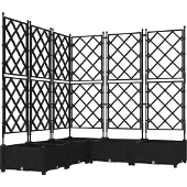 vidaXL Jardin - Jardinière, lot de 5, noir, 120 x 120 x 125,5 cm