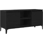 vidaXL Armoire TV noir imitation chêne 102 x 35 x 50 cm Matériau dérivé du bois