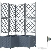 vidaXL Pots de jardin Gris clair 80 x 80 x 142 cm Acier