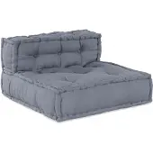 vidaXL Ensemble de canapés modulaires, tissu gris, 210 x 140 x 56 cm