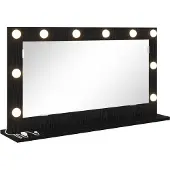 vidaXL Miroir de lavabo noir imitation chêne 80 x 45 x 18 cm