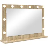 vidaXL Miroir de salle de bain , style Sonoma, en bois chêne, 80 x 55 x 18 cm, forme rectangulaire