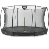 Exit Silhouette Trampoline ø427cm – avec Filet de sécurité – Enterré – Rond – pour Enfants – Noir
