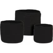 Koopman Cache-pot en coton noir 20 cm