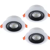 Eglo Luminaire LED encastré CALONGE 3,8 W 520 lm 2765 K Ø 98 mm blanc IP 44, 3 pièces