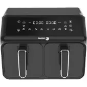 Fagor Friteuse sans huile - Airfryer FG2X4L - Capacité 8 L - Deux réservoirs de 4 L - 8 programmes de cuisson - 2200 W