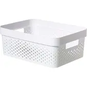 Curver Bac Infinity 11L Dots - Plastique recyclé - Blanc