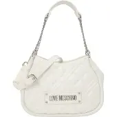 Love Moschino Femmes, Sac à main, Sac à main blanc brodé en PU, Blanc