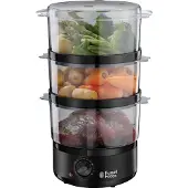 Russell Hobbs Cuiseur vapeur 400 W 7 L 3 récipients Panier à riz Minuterie sw-ed