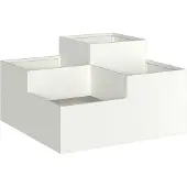 vidaXL Pot de fleurs de jardin blanc 80 x 80 x 48 cm acier