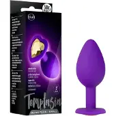Temptasia S - plug anal violet, petit, en forme de cœur avec pierre dorée