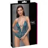 Cottelli collection - body ouvert en dentelle avec laçage (vert)