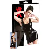Late X Robe mini sans manches en latex (noir)