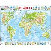 Larsen Puzzle Carte du monde - Géographique, 80 pièces.