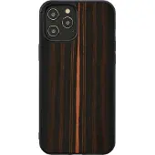 Man&Wood coque pour iPhone 12 Pro Max ebony black (Apple iPhone 12 Pro Max), Coque pour téléphone portable, Marron