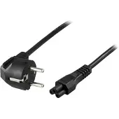 Deltaco DEL-109GA câble d'alimentation Noir CEE7/7 C5 coupler (5 m), Câble d'alimentation, Noir