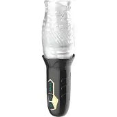 Funny Me Leopard Bellucci 360 - masturbateur rotatif et vibrant (transparent-noir)