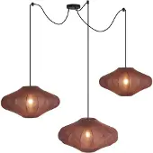 QAZQA Suspension Japandi marron 50cm 3 lumières - Plu