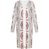 Usha Cardigan gris clair / rouge foncé / blanc