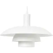 Beliani Lampe à suspension métal blanc design multi-niveaux style vintage cuisine salle à manger du milieu du siècle