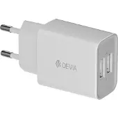 Devia Chargeur mural Smart 2x USB + câble microUSB 2,4A blanc