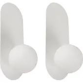 Beliani Set de 2 lampes murales métal blanc verre opaque abat-jour rond style vintage salon chambre couloir