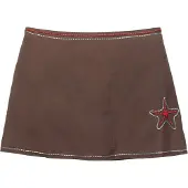 Pull&Bear Jupe brun foncé / rouge foncé / argent