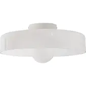 Beliani Plafonnier à abat-jour en verre blanc rond pour plafond bas style moderne salon