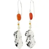 Pilgrim Boucles d'oreilles 'Eclipse' moutarde / homard / argent / blanc