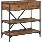 vidaXL Table console avec tiroir avec étagère Autre Marron bois
