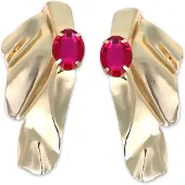 SOHI Boucles d'oreilles 'Thyrza' or / rose