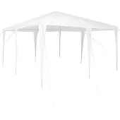 vidaXL Tente de réception blanche 400 x 400 x 266 cm en polyéthylène et acier