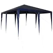 vidaXL Tente de réception bleue 400 x 400 x 266 cm en polyéthylène et acier