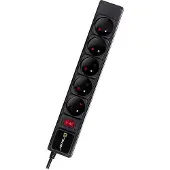 Tracer Listwa zasilajÄ?ca Tracer PowerGear przeciwprzepiÄ?ciowa 5 gniazd 1.5 m czarna (TRALIS46843)