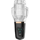 Funny Me Rocket Cup - masturbateur suceur vibrant - transparent/noir
