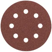 Bosch Feuille abrasive Ø 115 mm G120, WP, 8 trous, velcro - 5 pièces