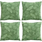 vidaXL Streupillows leaf 4 pcs leaf pattern 60 x 60 cm polyester fabric