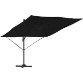 vidaXL Roma Parasol Noir 286 x 284 x 265 cm Aluminium et polyester
