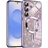 Techsuit - Luxury Glitter MagSafe - Samsung Galaxy S25 - Light Purple (Samsung Galaxy S25), Coque pour téléphone portable, Violet
