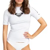 Roxy Erjwr03548 Whole Hearted Short Sleeve Rash Guard Blanc M Femme