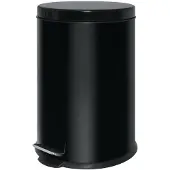 Bolero Seau à pédale en acier inoxydable, noir, 20 L
