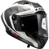 LS2 Helmets Casque LS2 FF805 Thunder GP losange carbone, blanc/gris, L (59/60)