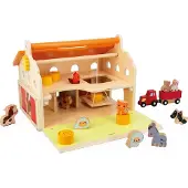 Janod Jouets en bois de la ferme - Mon premier set de ferme avec accessoires