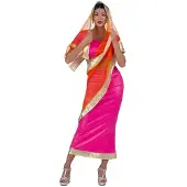 MOM Hindu Woman With Skirt Shirt And Chal Costume Rose XL Enfants