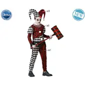 Atosa Harlequin Halloween Kids Costume Rouge 5-6 Years Enfants