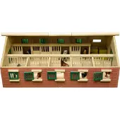 Kids Globe Ecurie Van Manen avec 9 boxes 62x42,5x22 cm à l'échelle 1:32