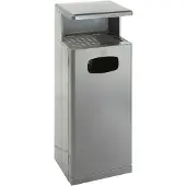 HygieneShopBasics Collecteur de déchets avec toit cendrier, aluminium, Poubelle, Gris