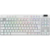 Logitech G PRO X 60 - Clavier - Jeu - 60% - TKL - rétroéclairage - sans fil - 2,4 GHz, Bluetooth - QWERTZ - allemand - Commutateur de touche : Tactile - blanc (920-011924)
