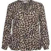 KAFFE CURVE Chemisier 'KAMirta' mastic / marron / noir